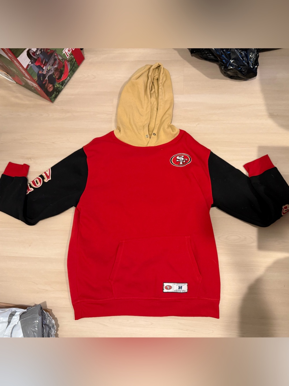 San Francisco 49ers Red and Black Crewneck Hoodie Sweatshirt